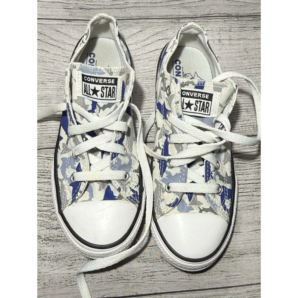 Converse Chuck Taylor Shark All Star Blue White Youth Size 2